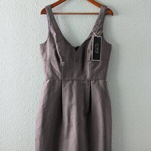 J. Crew Women’s Gray Cotton Corset Dress Lined With Pockets  NWT